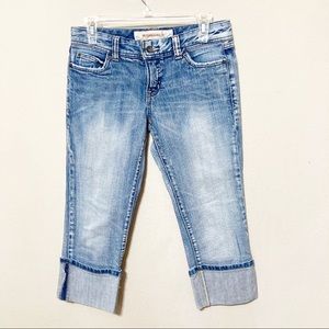 Mossimo Denim Jean Capri Pants Cuffed Size 5